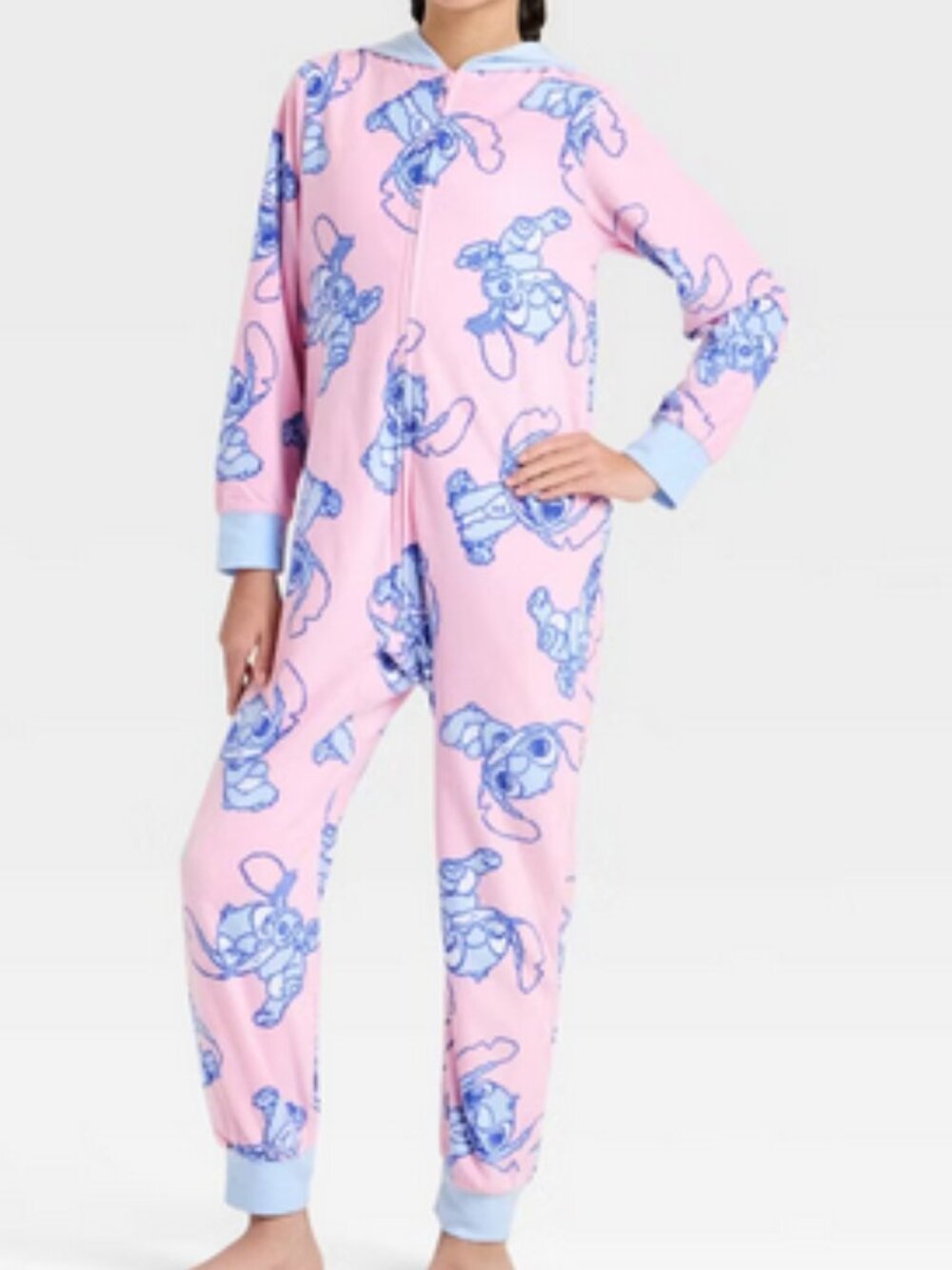 Girls' Disney Lilo & Stitch Hooded Union Suit Pajamas Small 6/6x NWT